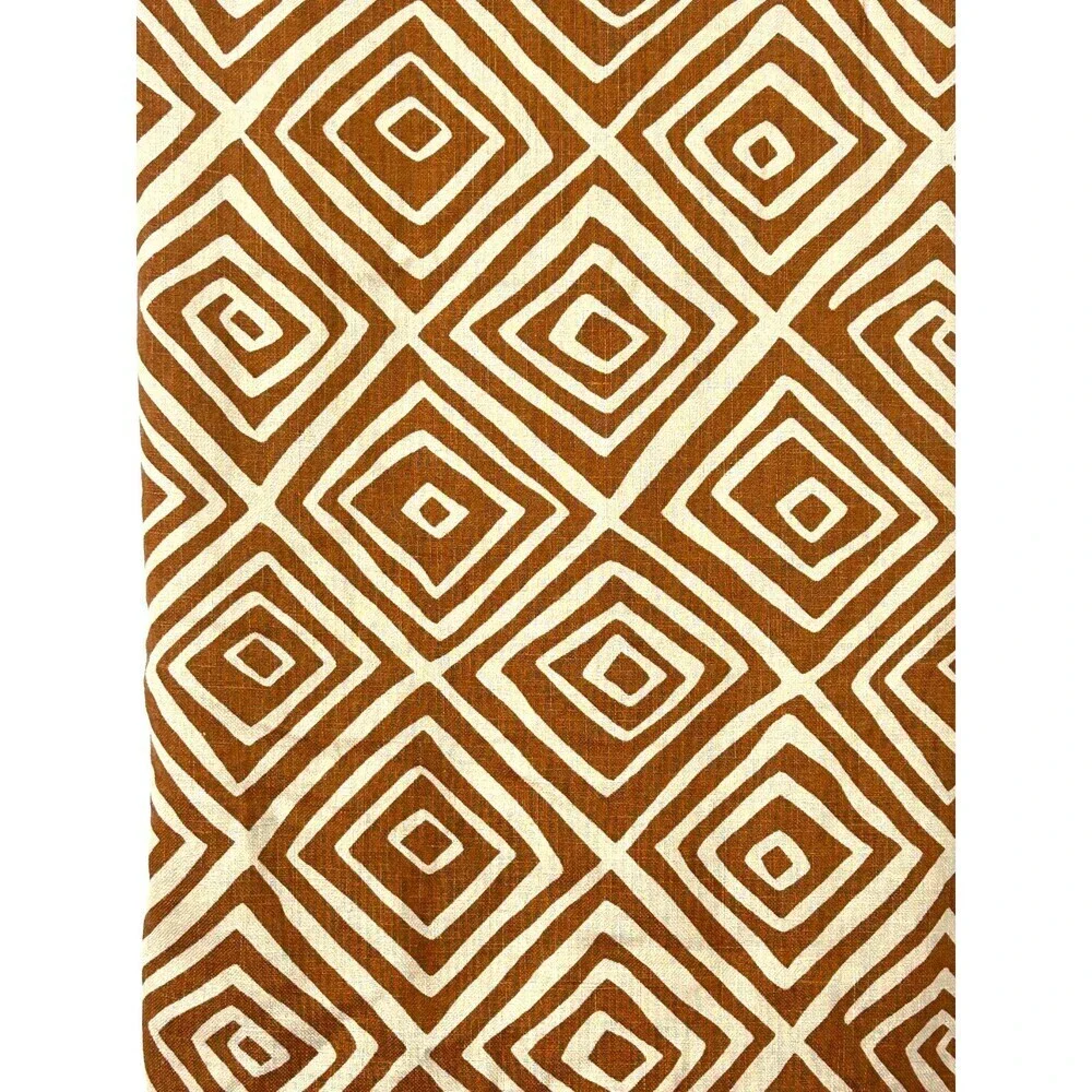 West Elm Sz Twin Diamond Abstract Duvet Cover Brown Cream 36W X 73L 1092Rck